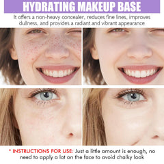 LSxia 3-in-1 primer option #01 purple pink neutralizes dull tones for a balanced skin look.