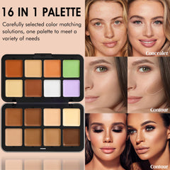 LSxia palette in use with brush for easy contour and concealer blends