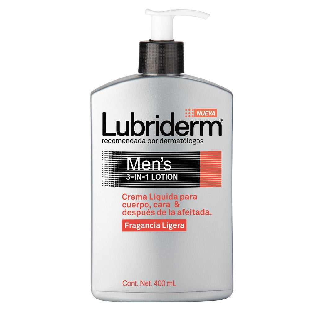 Lubriderm Light Fragrance 400 ml bottle for daily moisturizing and post-shave care.