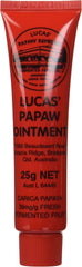Lucas Papaw Ointment tube close-up for lip and skin care.