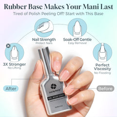 Luckyfairy base gel brush 150-degree wide enables smooth application.