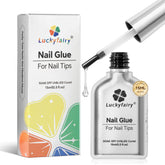 Luckyfairy super strong nail glue bottle with 15ml capacity for long-lasting DIY nails.