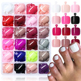 LuckForever uñas para pies cortas y cuadradas con adhesivo, apariencia natural y cómoda.