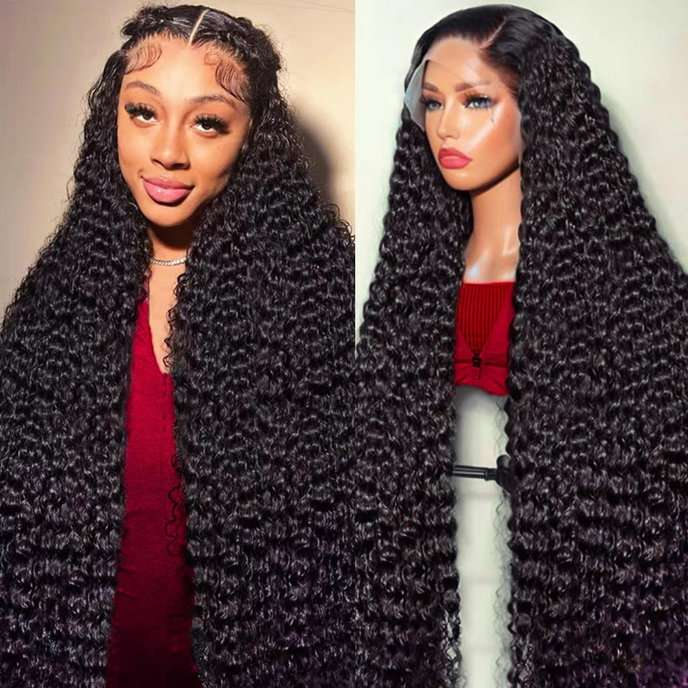 Lucksee deep wave lace front wig 30 inch for versatile styling and natural look