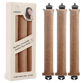 Luckybear overnight heatless rod in khaki set keeps curls overnight without heat.