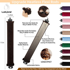 Luckybear satin velvet rods highlight soft touch and snag-free curling for night use.