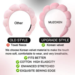 Luckybear velvet makeup headband offers soft comfort during skincare