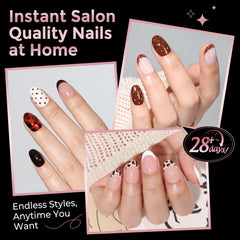 Luckyfairy full-cover gel tips in a soft clear tone for seamless extensions