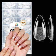 Luckyfairy medium almond tips 504-piece pack for precise at-home nail extensions