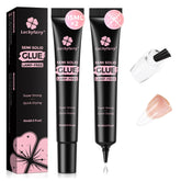 Luckyfairy nail glue bottle pour enables precise, mess-free press-on application.