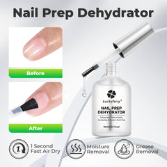 Luckyfairy nail-prep surface closeup showing smooth base for adhesion.