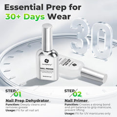 Luckyfairy Nail Primer bottle showing acid-free formula for strong bonding.