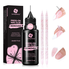 Luckyfairy Pinpoint Nail Glue Remover bottle with precise application for residue-free removal