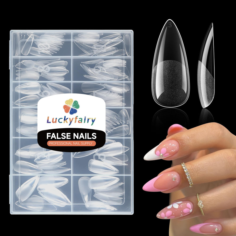 Luckyfairy pre-buffed full-cover nail tips for quick salon-ready application.