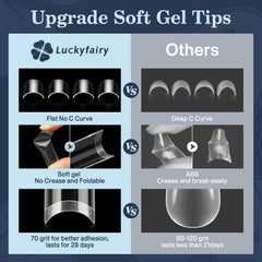 Luckyfairy pre-shaped square tips save filing time for DIY mani.