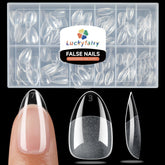 Luckyfairy short almond tips, 240pcs, front view for precise DIY nail extensions.