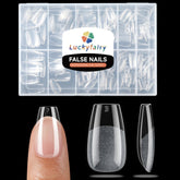 Luckyfairy Short Coffin Tips foldable clarity for quick at-home nails