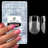 Luckyfairy short square nail tips 240pcs for quick at-home manicures.