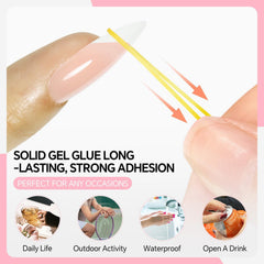 Luckyfairy solid nail glue 10g for press-on application and secure long-lasting wear.
