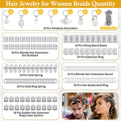 Joyas Lucomb para trenzas, aretes y adornos plateados para looks versátiles