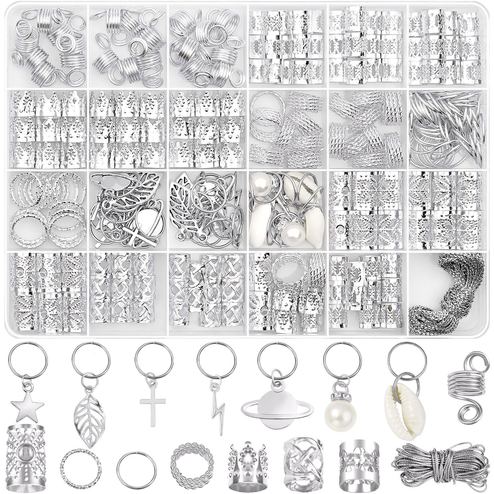 Lucomb joyas para pelo, primer plano de trenzas decoradas