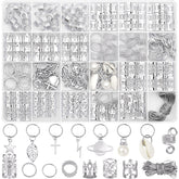 Lucomb joyas para pelo, primer plano de trenzas decoradas