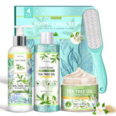 LUCOTIYA foot soak set with tea tree and orange blossom for refreshed feet.