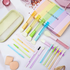 LULUCOLORS soft bristles closeup highlight gentle blending for beginners and pros.