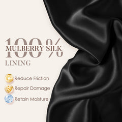 LULUSILK cierre ajustable mantiene el bonete durante la noche.