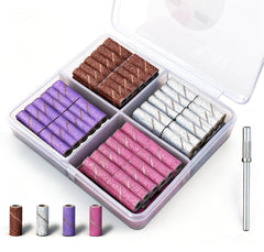 Lumcrissy 100pcs small sanding bands kit for precise nail prep and shaping.