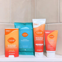 Lume acidified body wash mini close-up highlighting refreshing cleanse with gentle pH balance.
