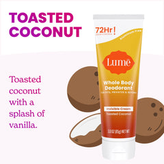 Lume aluminum-free and baking soda-free formula highlighted for sensitive skin.