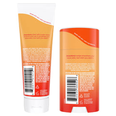 Lume solid stick showing aluminum- and baking soda-free formula for sensitive skin.