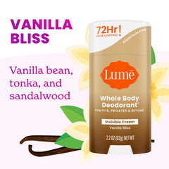 Lume cream-stick application underboob shows discreet daily freshness.