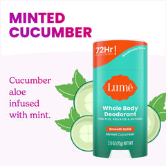 Lume deodorant underarm application highlighting skin-safe, aluminum-free formula.