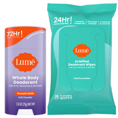 Desodorante Lume para cuerpo entero en barra suave, control de olor.