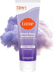 Lume desodorante corporal invisible en crema, envase compacto para uso diario.