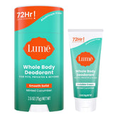 Lume invisible cream tube mini in minted cucumber for quick odor control.
