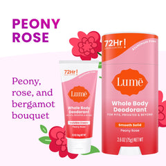 Lume Peony Rose scent with Invisible Cream adds a fresh fragrance while odor controlling.