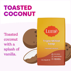 Lume toasted coconut acidified body wash mini for refreshing cleanse