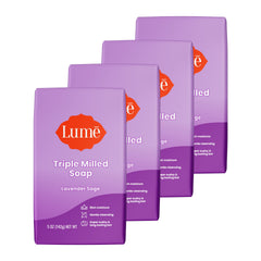 Lume triple milled bar soap delivering rich moisture for daily cleansing.