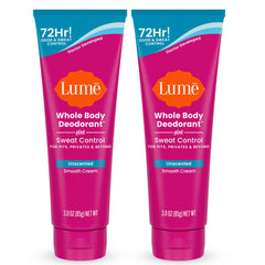 Lume unscented smooth cream tube pack of 2 for all day odor and sweat control