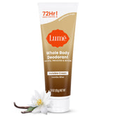 Lume Vanilla Bliss cream tube shown for all day odor control with lotion like glide