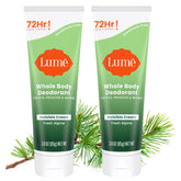 Lume whole body deodorant Fresh Alpine tube for all-day odor control.