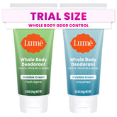 Lume mini travel deodorant tube in hand for on-the-go odor control
