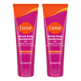 Lume whole body deodorant smooth cream tube front view with Clean Tangerine scent