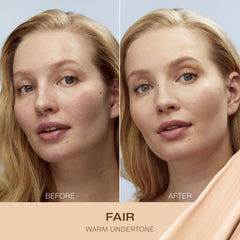 Lumene CC Cream swirl on hand shows medium coverage and hydration.