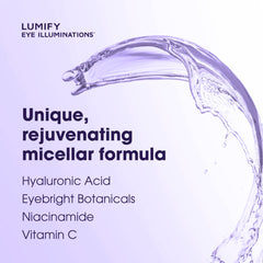 LUMIFY, aplicación suave en ojos para desmaquillar sin irritación.