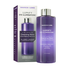LUMIFY, botella micelar, limpieza suave alrededor de los ojos sin enjuague.