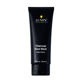 Lumin Charcoal Face Wash bottle close-up, detox cleansing emphasis.